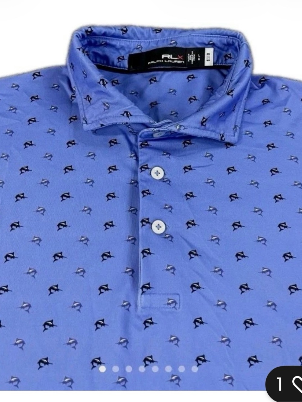 Ralph Lauren RLX Light Blue Marlin Print Polo